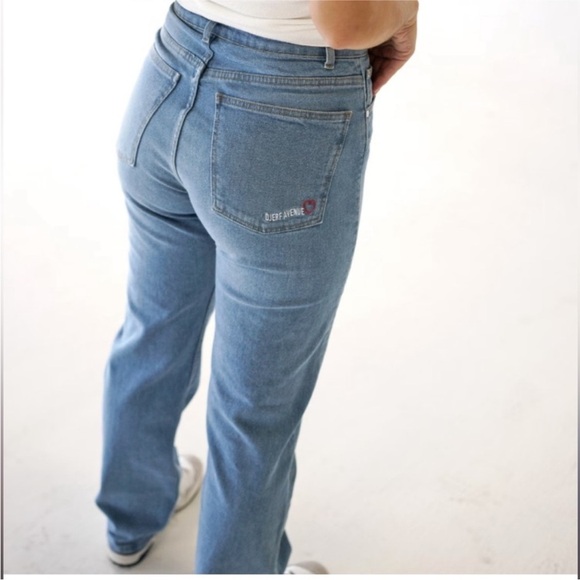 Djerf Avenue Relaxed High Rise Straight Leg Jeans Sz 24 - Picture 12 of 12